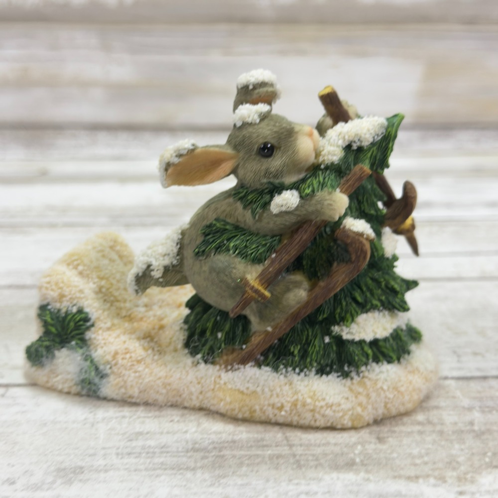 Vtg Fitz & Floyd Charming‎ Tails Figure "Who Put That Tree There" in Box
